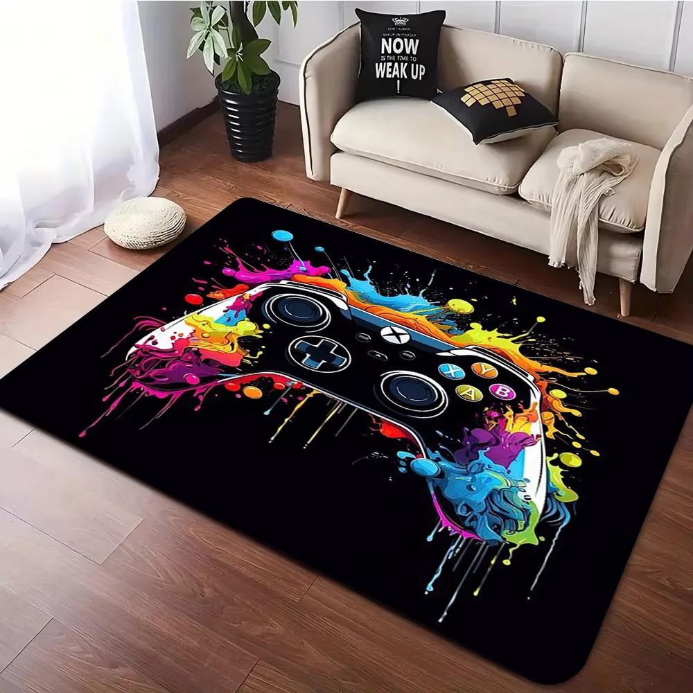 Boys Room Large Gaming Rug 3D Game Carpet Controller Design Children's Crawling Play Anti-Slip Floor Mat Home Bedroom Decor Rugs