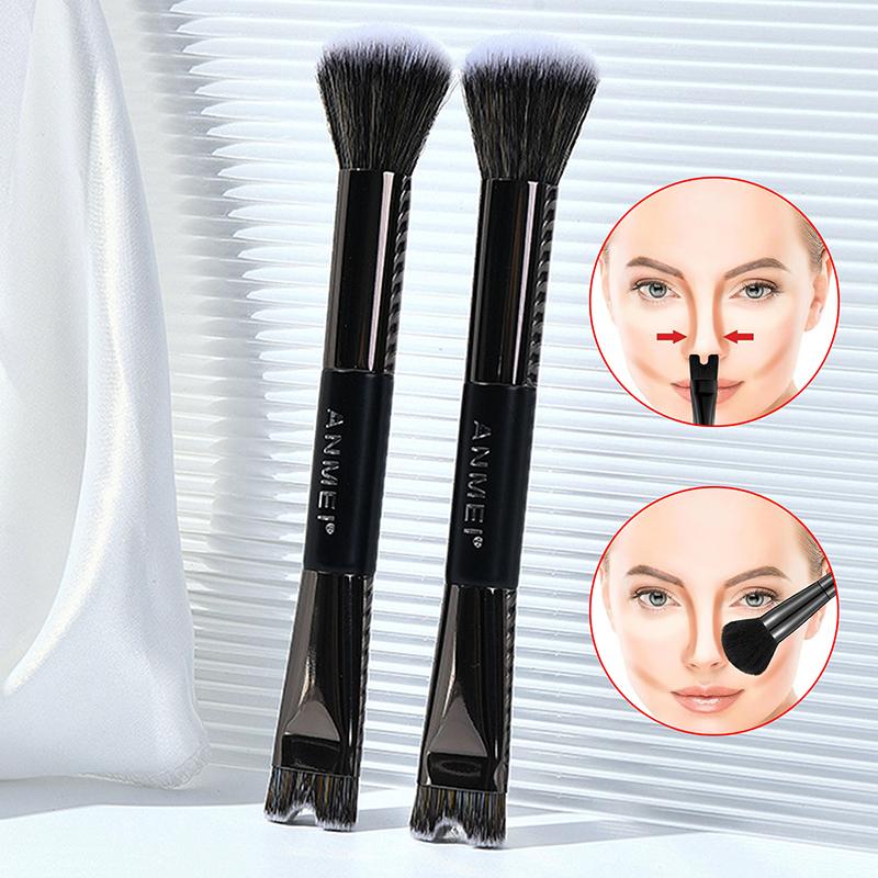 Nasenkontur U-förmiger Make-up-Pinsel zum Modellieren und Definieren Doppelkopf-Foundation-Highlighter-Pinsel Nasenschattenpinsel