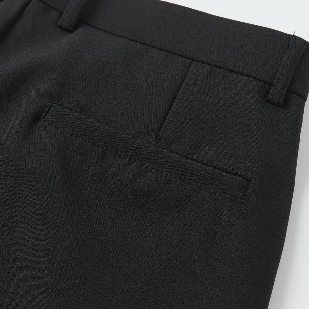 Men's Trendy Spring Loose-Fit Straight Leg Trousers with Half Elastic Waist