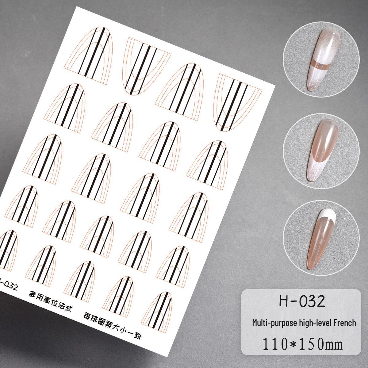 

Transparent Multi-Purpose French Manicure Template Stickers with Art Lattice Pattern