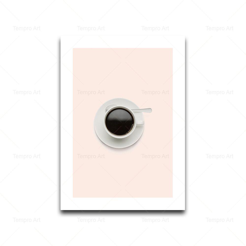 Pink Food Drink Poster Coffee Cake Cookie Macarons Croissant Canvas Painting Wall Art Pictures Kitchen Cafe Home Decor Aesthetic