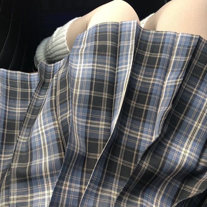 Japanese Academy Style High Waist Plaid Pleated Skirt - Flower Sea Collection