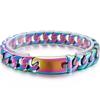 12MM Curb Chain On Hand Jewellery Polished Brushed 316L Stainless Steel Man Bracelet for Men Classic Men's Bracelets Male Strap