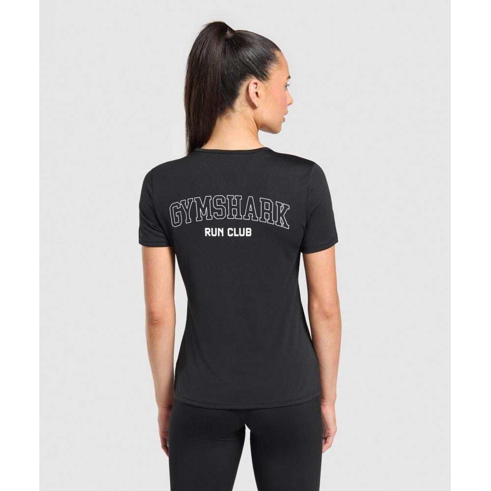 

Gymshark Футболка с графическим принтом Run Club, черная B4b1i Bb2j XS