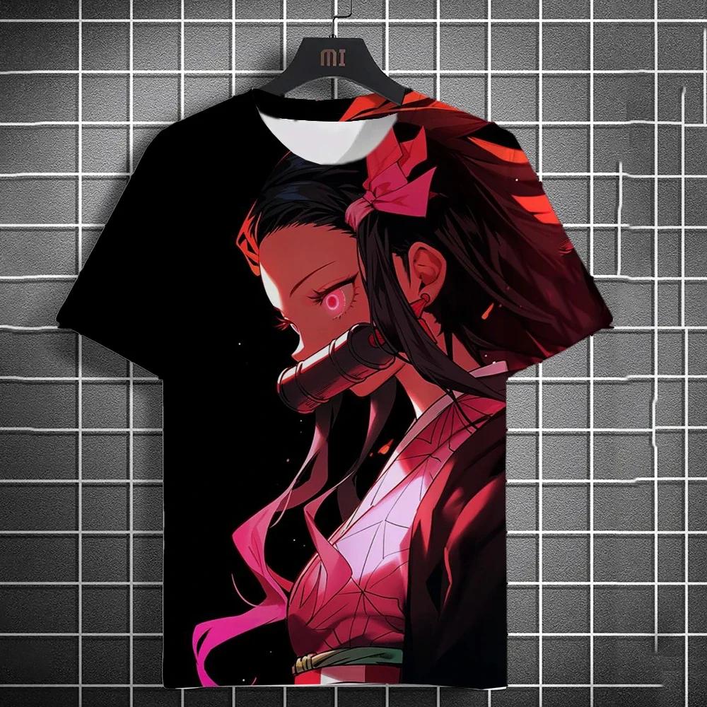 Kamado Nezuko 3D Men's Anime Printed Fashion Casual Short Sleeve T-Shirt Home Clothes Anime Summer Short Sleeve High Quality T-Shirts