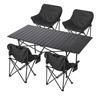 Camp Chair Table 5Pcs Collapsible Set with 4 Single Chairs 1 Table Heavy Duty Folding Camping and Chair Portable for Outdoor Hiking Travel Patio