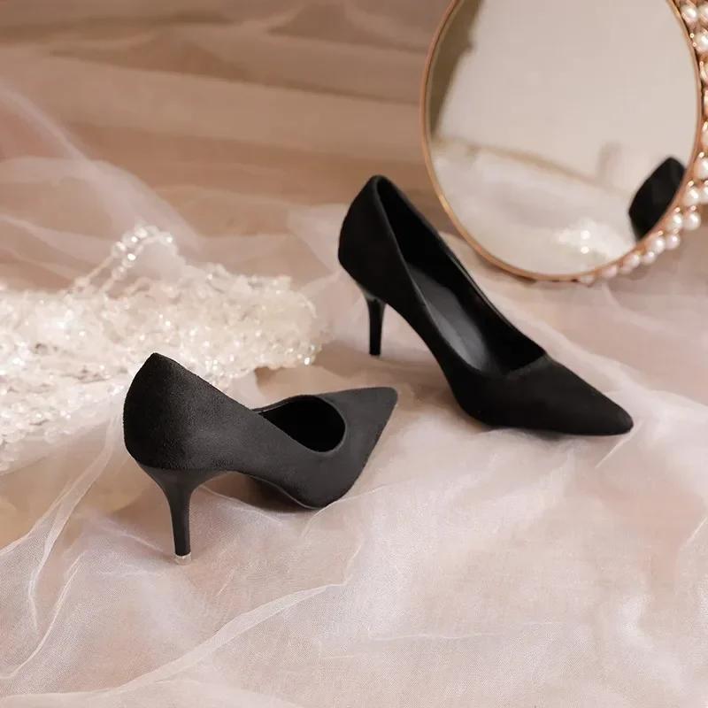 New Women Pumps Suede High Heels Shoes Fashion Office Shoes Stiletto Party Shoes Female Comfort Women Heels