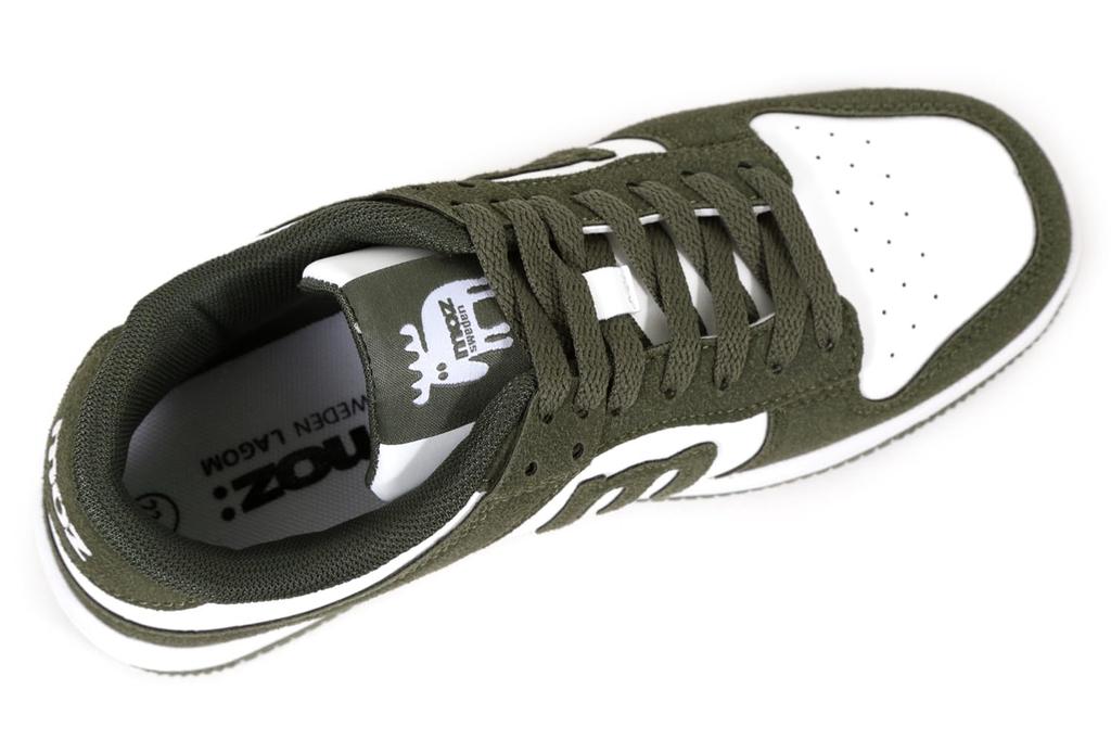 Sneakers Low Cut Combination Color Athletic Shoes Sports [Mozu] Women's White/Khaki 24.5cm