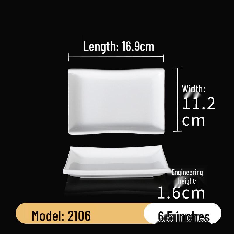 Xiangyuan White Melamine Rice Noodle Plate - Porcelain-Like Creative Hot Pot and Restaurant Tableware.