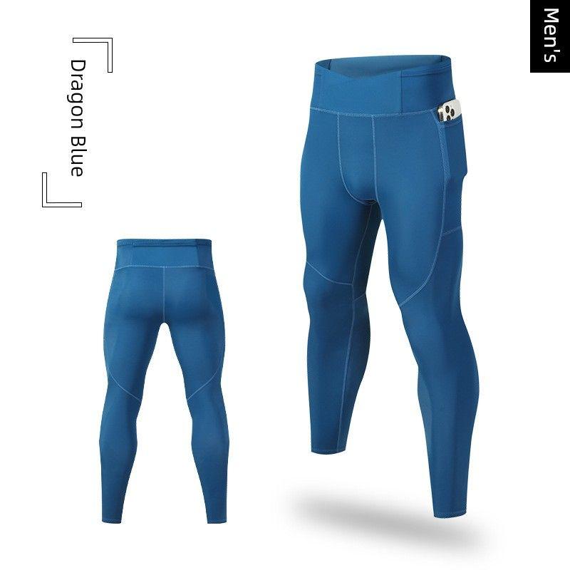 

Fall New Arrival Europe and America Cross Border Sports Pants Amazon Fitness Yoga Pants Women s Same Compression Stretch Pants Indigo Blue (Men s Style) L
