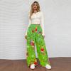 Women's Casual Christmas Print Elastic Waist Loose Fit With Plush Wide Leg Pants