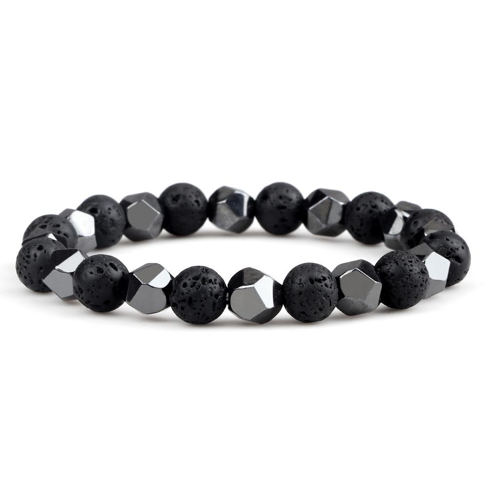 גברים חרוזי המטיט לא סדירים צמיד קסם נשים 4 6 8 מ"מ טבעי לבה טייגר עין חרוז זוג צמיד אופנה תכשיטי ידידות