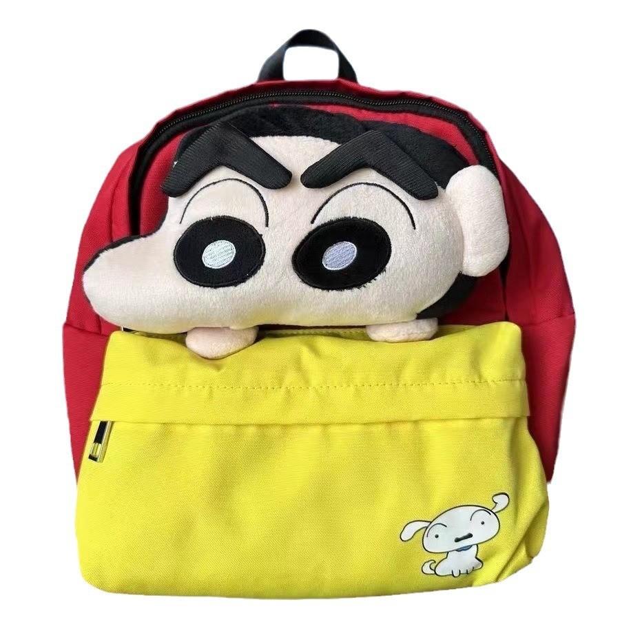 Cotton Shinchan Crayon Print Backpack Versatile Bag With Nylon Material Kids For
