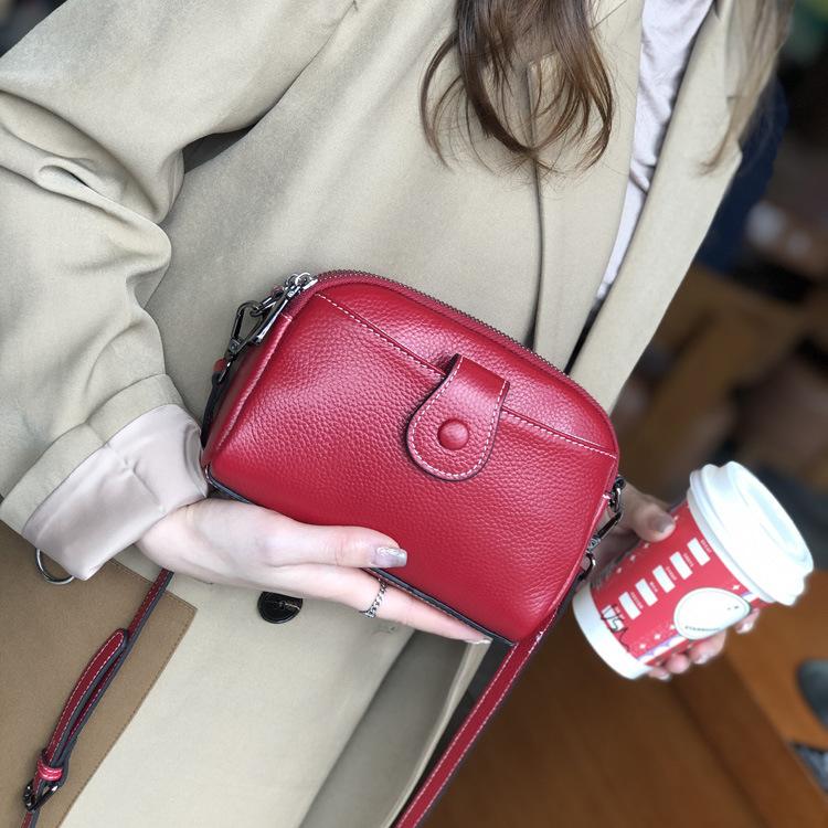 First Layer Cowhide Bag for Women In Autumn and Winter New Fashionable and Versatile Shoulder Bag Niche Light Luxury Retro Leather Crossbody