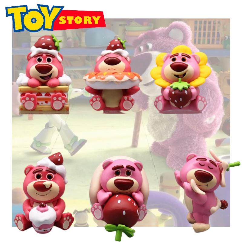 Strawberry Bear Collectible Action Figure Set Cute Pink Toy For Car Decoration