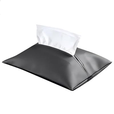 WPFANTAI Car Tissue Hanging Tissue PU Headrest Convenient Car Storage Item Case, Case, Leather, Water-Repellent, Black, Compatible,