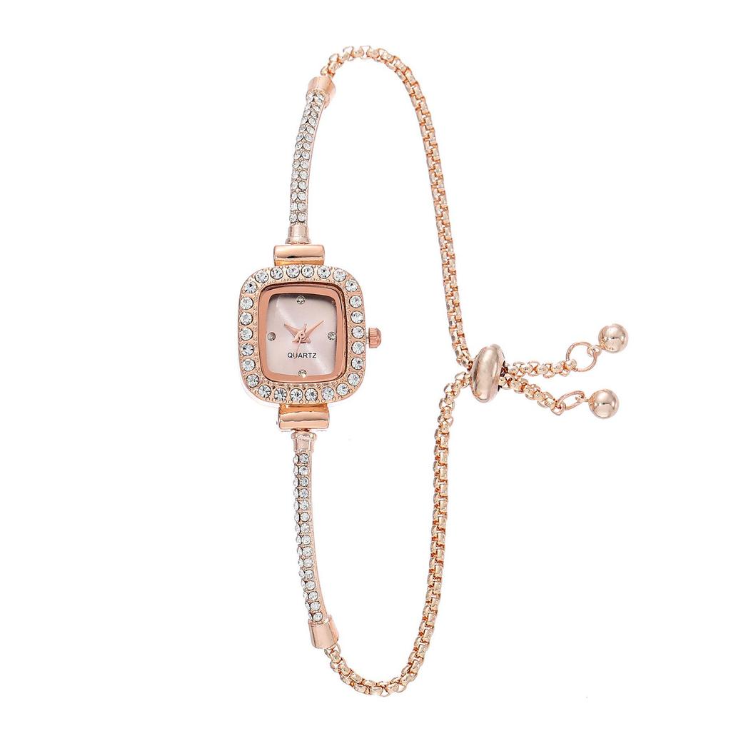 Stylish Adjustable Diamond-Studded Ladies' Thin Bracelet Watch