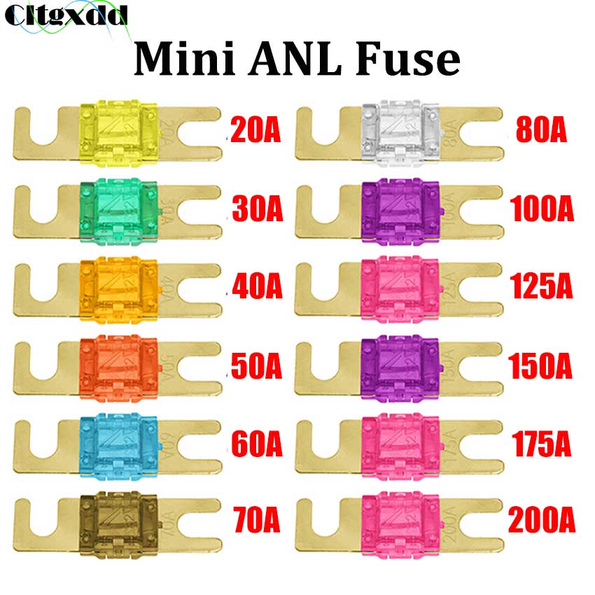 1/5/10pcs ANL U-Shaped Stud Car Fuses Mini Car Stereo Audio AFS Fuse 20A 30A 40A 50A 60A 70A 80A 100A 125A 150A 32V Auto Fuse Fuse Holders1