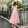 Round Versatile Three-Layer Mesh Pleated Long Skirt for Women - 6-Meter Wide Hem, 2026 Spring/Summer Collection