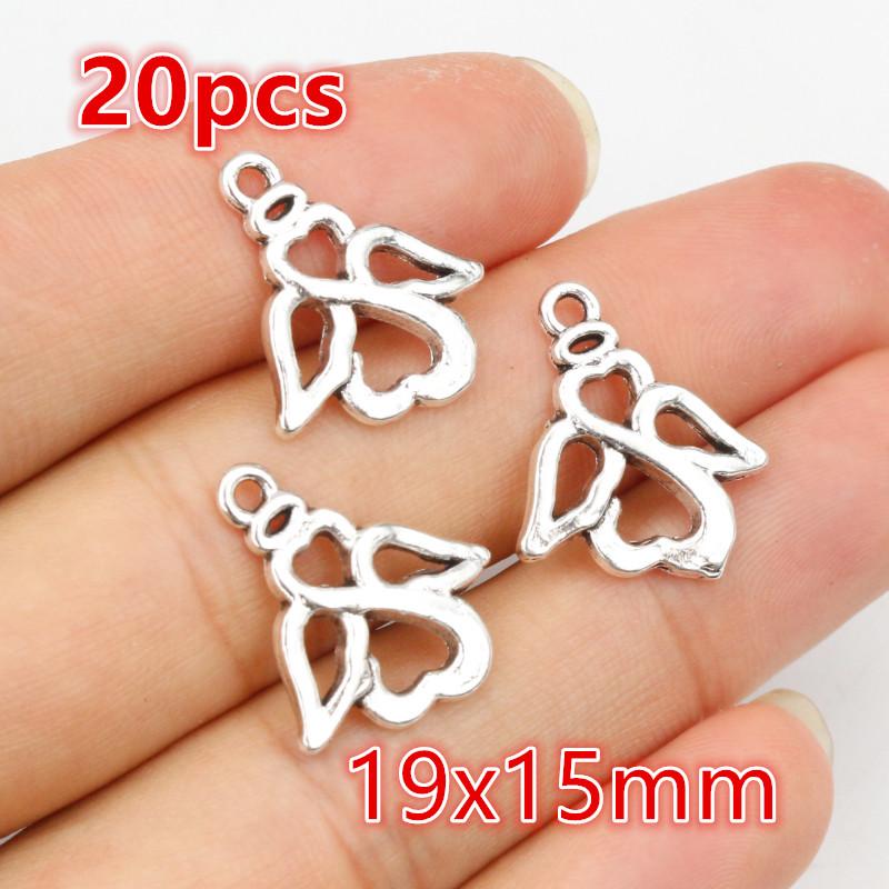 1-50pcs Alloy Metal Wings Flying Angle Heart Charms Pendant DIY Jewelry Making Accessories Findings for Necklace Keychains