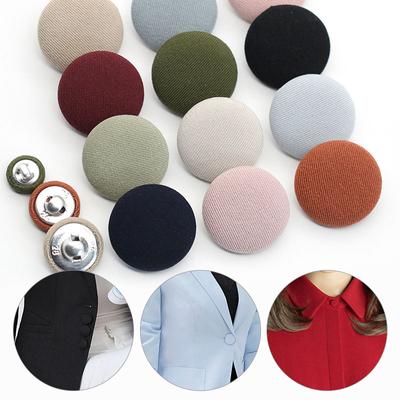 10Pcs Metal Buttons Decorative Dress Shirt Cloth Buttons Fabric Covered