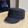 Retro Rivet Flat Top Equestrian Cap Women's Autumn British Style Fashion Beret Big Head Circumference Versatile Cap