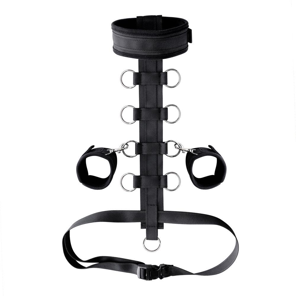 Adult Bondage Restraint Set: Backhand Strap, Handcuffs, Collar - Perfect for Flirty Couples
