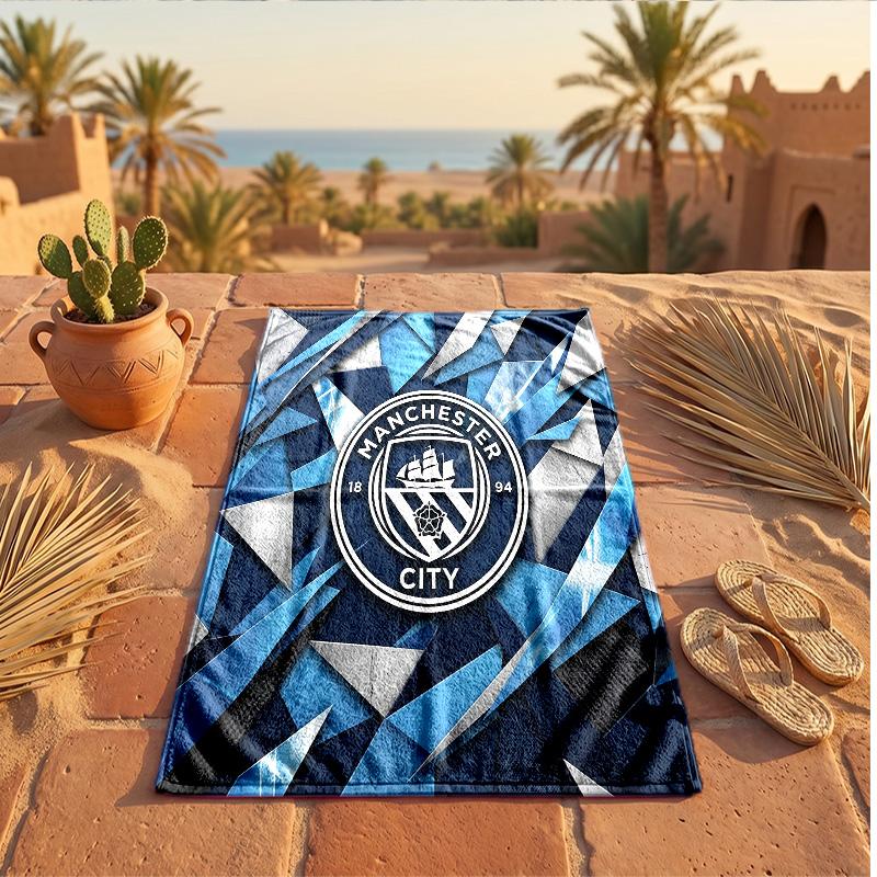 Asciugamano da Spiaggia in Microfibra con Stampa Manchester City Asciugatura Rapida Assorbente Grande Asciugamano per Spiaggia Nuoto Viaggio