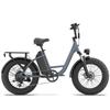 Bicicleta Eléctrica Urlife E26 Pro Motor de 750W Rueda Gruesa de 20" Plegable Bicicleta Eléctrica 7 Velocidades Frenos de Disco Doble 48V 15.6Ah Carga Máxima 120Kg