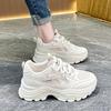 Dad Shoes Girl 2025 New Popular Spring and Summer Mesh Breathable Versatile Platform Casual Sneakers Lightweight Little White Shoes