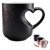Color Change Mug with Heart Shape Handle, Coffee Milk Juice Cup Ceramic Heat Activated Mug, Creative Romantic Birthday Gifts