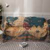 European Style Map Print Cotton Knit Sofa Blanket Multi-functional Thick Couch Cover 130x180 180x230