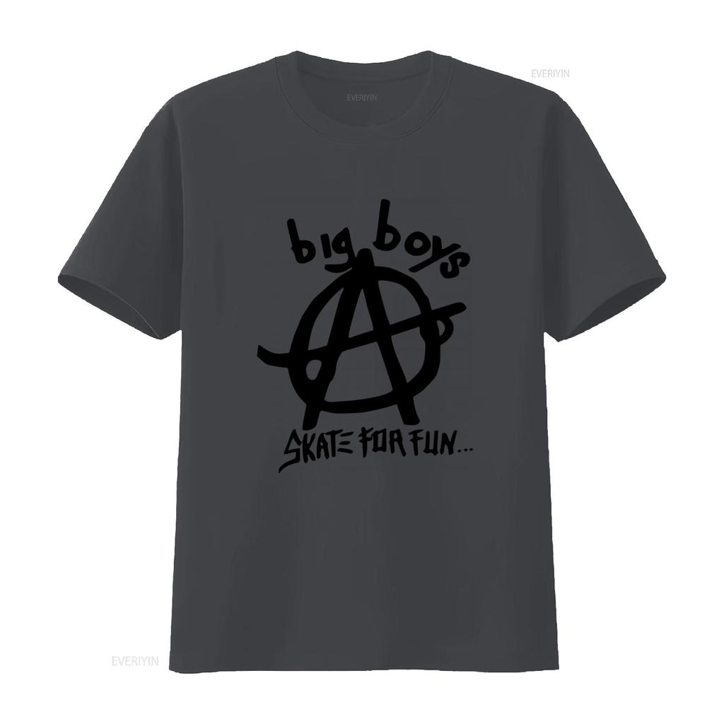 Big Boys Punk Band T Shirt Skate for Fun Design Trendy Streetwear Lovers Vintage Washed Top For Everyday Wear Graphic Fashion