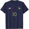 France Football Číslo 10 Retro Fotbalový Grafický Tričko Prodyšná Bavlna Ležérní Kulatý Výstřih Tričko