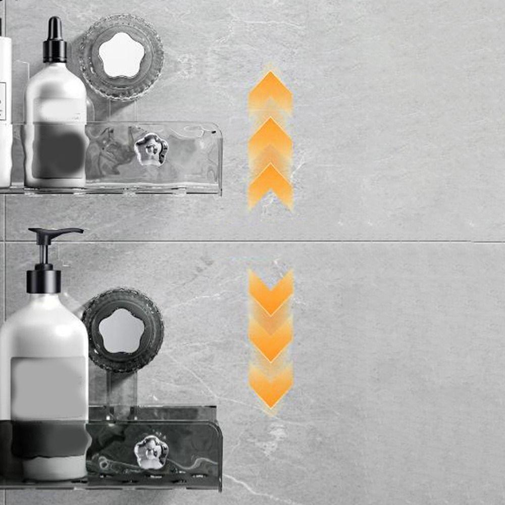 Punch Free Suction Cups Shower Shelves Rectangular/Triangular Cosmetics Storage Rack for Home