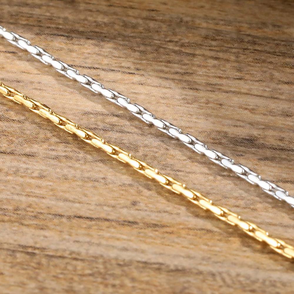 Vnox Slim Handmade Link Chain Bracelets for Men Boys, Adjustable Stainless Steel Stackable Links Wristband