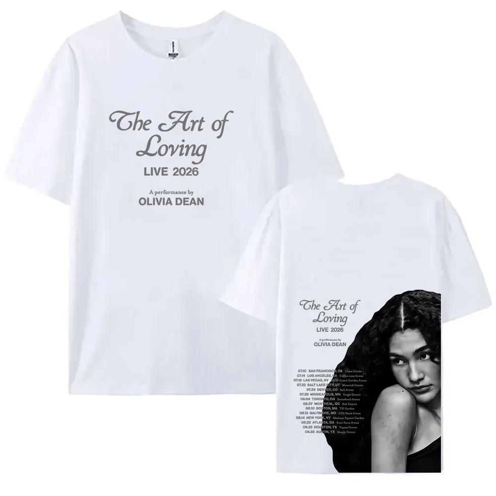 The Art Of Loving Live 2026 Tshirt Singer Olivia Dean Graphic Tshirts Short Sleeve Cotton Female T Shirt Print Clothing Unisex