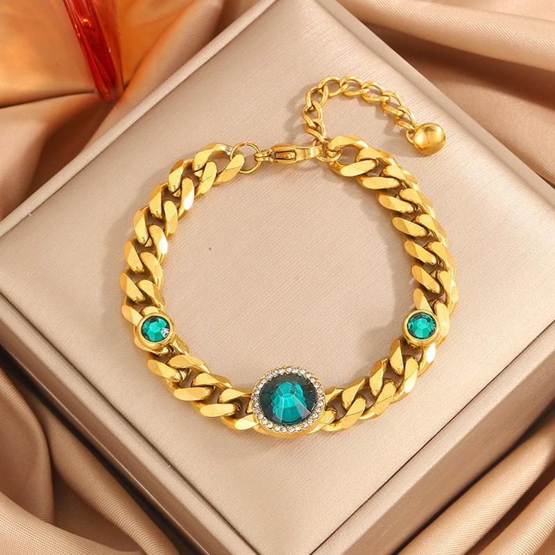 Korean Fashion Titanium Steel Diamond Inlaid Women's Luxury Bracelet