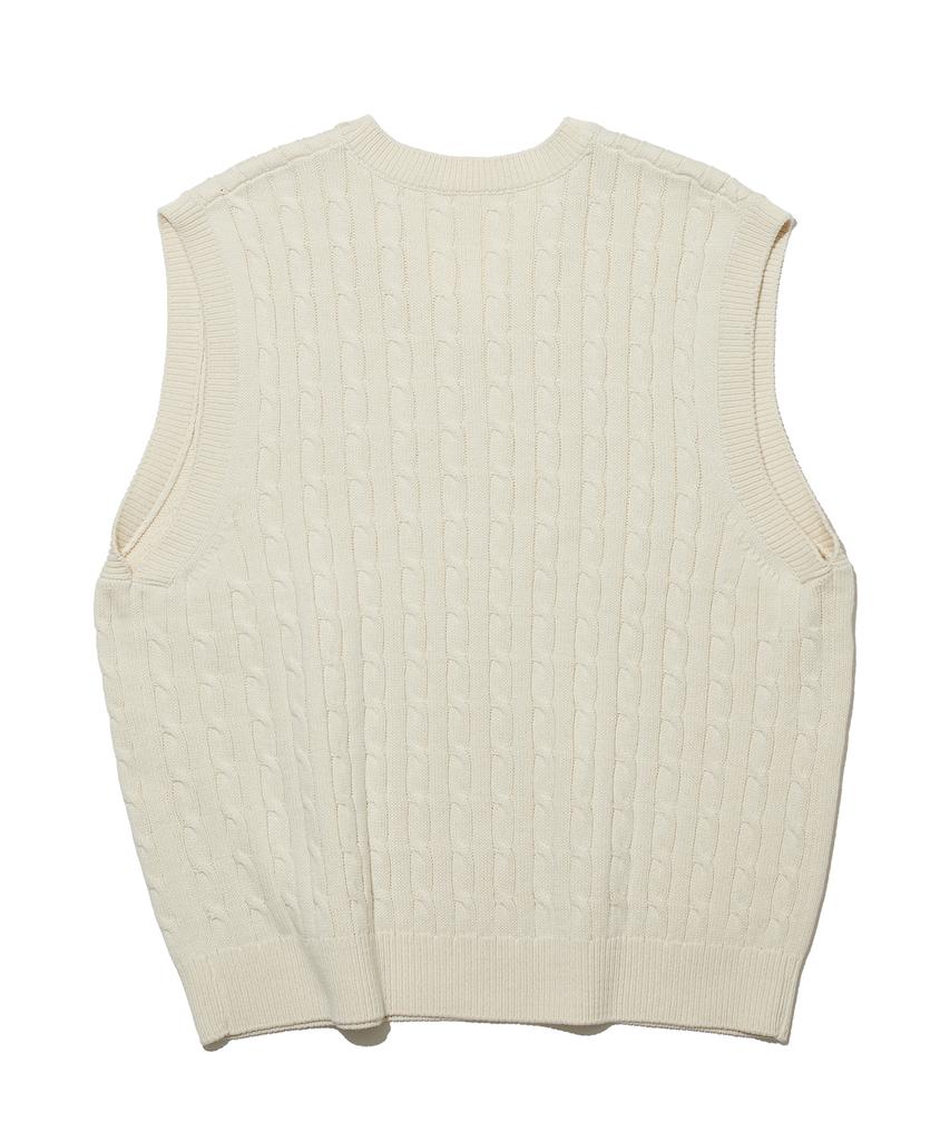 Takeasy Cable Smolaku Knit Vest (Ivory)