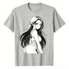 Sexy Waifu Otaku Anime Japanese In Black And White Art Tshirt Unisexs Printed Tshirt