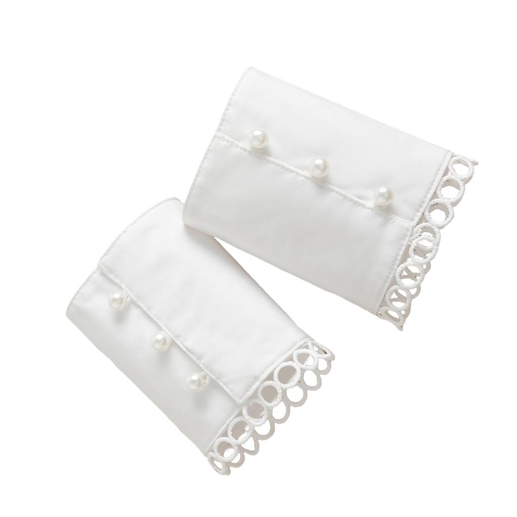 Women Wrist Cuffs Detachable Simple Cuffs Winter Autumn Shirts Sweater Sweatshirt Elegant Pearls Buttons