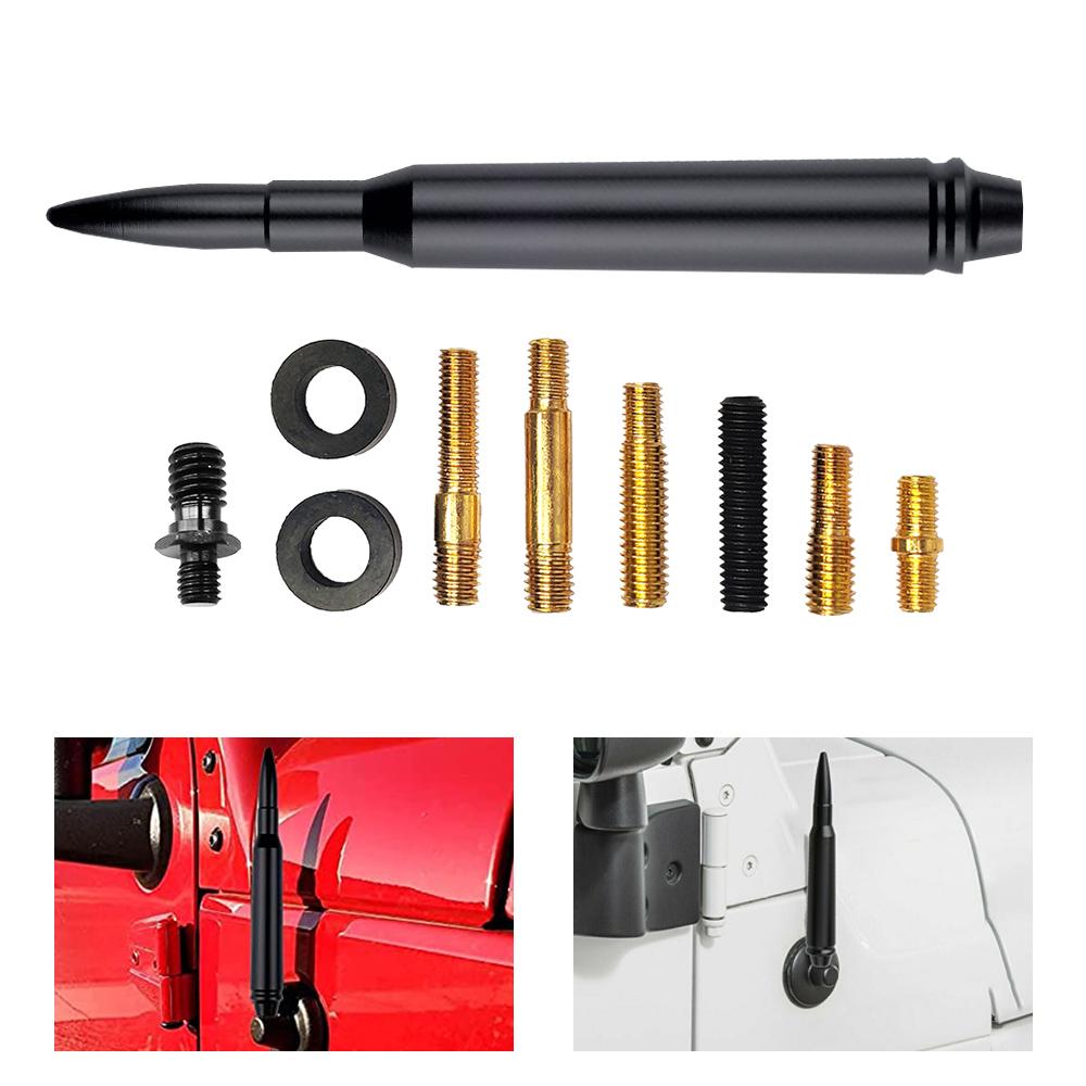 

Bullet Antenna Roof Radio Whip Aerial Antenna Pole AM/FM Radio Car Pole Antenna Short Adapter Radio Foot Stations Aluminum
