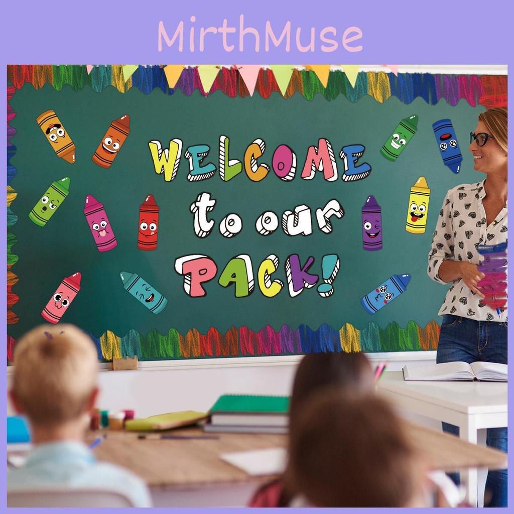 School To Back Season Theme Colorful Crayon Pattern Decorative Card Stickers