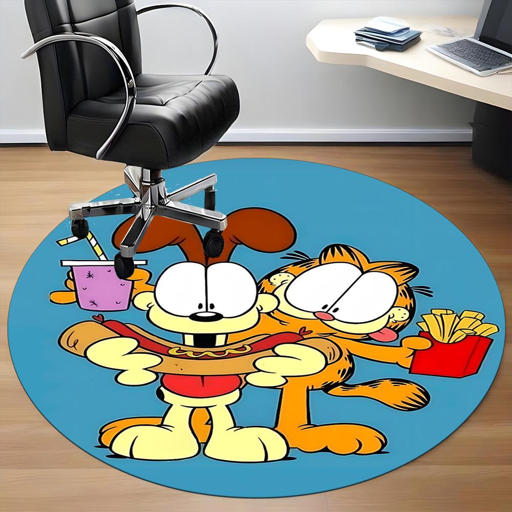 1pc Garfield Chair Carpet for Office Non-Slip, Soft & Comfortable, Carpet for Office, Gaming, Lightweight Round Floor Mat