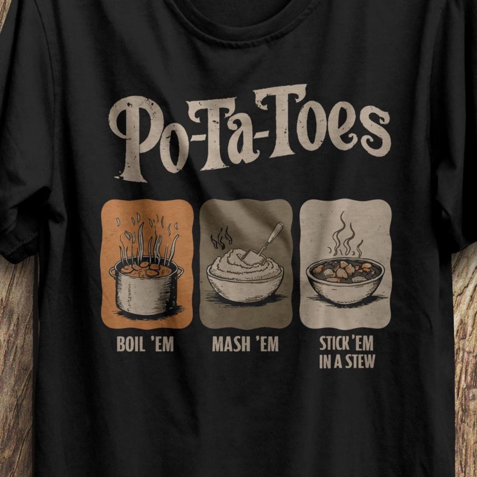 Po-Tay-Toes T-Shirt Funny Lord of the Rings Meme Shirt Hobbit Quote Tee for LOTR Fans Samwise Gamgee Shirt Geeky Fantasy Gift Unisex XL
