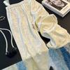 Retro Chinese Style Golden Velvet Jacquard High Waist Slim Fit Pants for Spring and Autumn