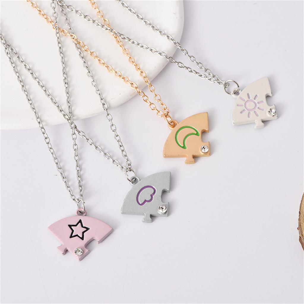 4pcs Colorful Sun Moon Nebula Necklace Fashion Cute Cartoon Pendant DIY Jewelry Accessories Birthday Party Gift Wholesale 2026