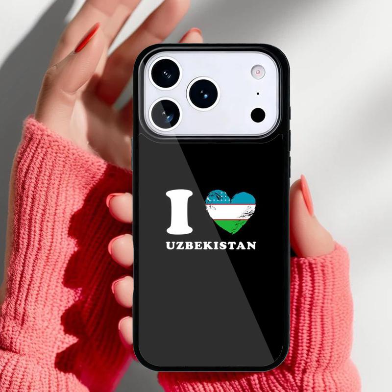 Usbekistan Flagge Handyhülle für iPhone 17 Air 16e 15 14 13 Pro Max Rückabdeckung für 12 11 Pro Hülle