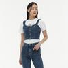 LAP Smoking Diamond Bustier Denim Blouse Aq1Db360