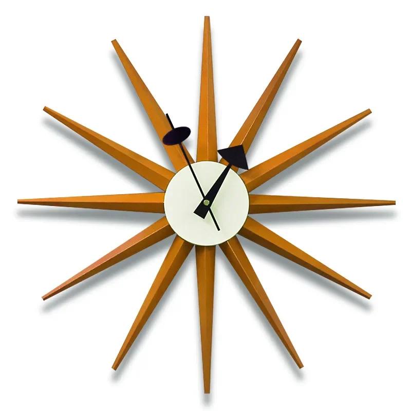 Modern Sun Rays Wall Clock - Creative Contemporary Design, Mute Digital Timepiece, Living Room Home Decoration Accessory, Stylis